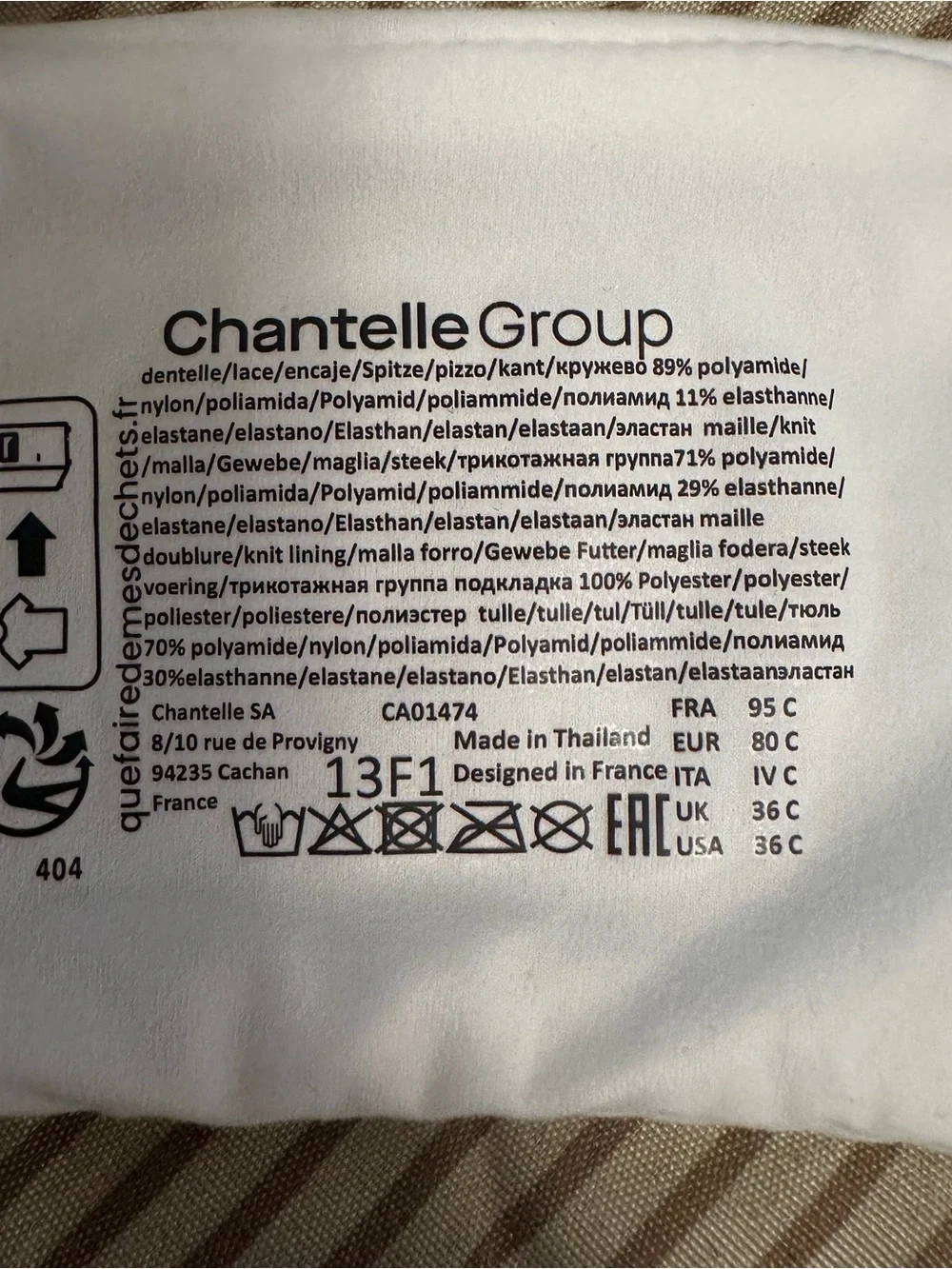 Chantelle Norah Seamless Comfort Bra 13F1 White Stretch Lace 36C NWOT Coverage